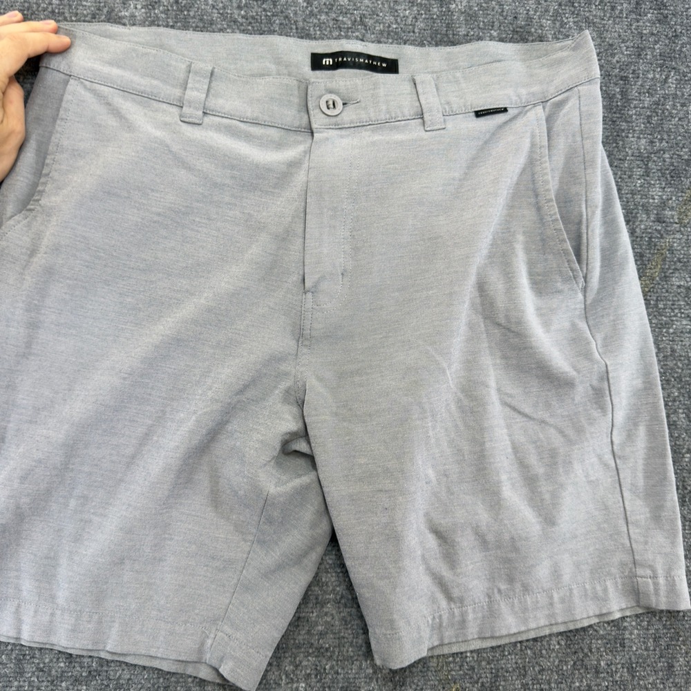 TravisMathew Grey Performance Golf Shorts Size 36 Waist Flawed Read Description